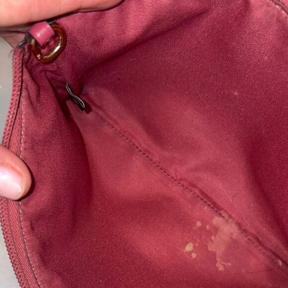 Coach Bag Purse Wristlet Leather Story Patch Saffiano Pink Large Clutch - Picture 14 of 15